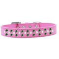 Unconditional Love Sprinkles Pearl & Emerald Green Crystals Dog CollarBright Pink Size 18 UN757581